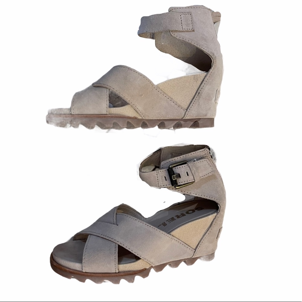 SOREL JOANIE SANDAL II SANDALS tan platform shoes